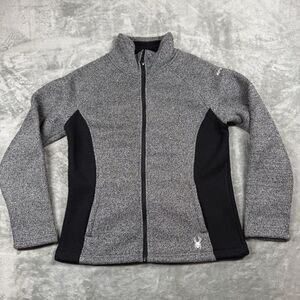 Spyder Jacket Womens L Black Full Zip Fleece Lined Warm Athleisure Casual Sport